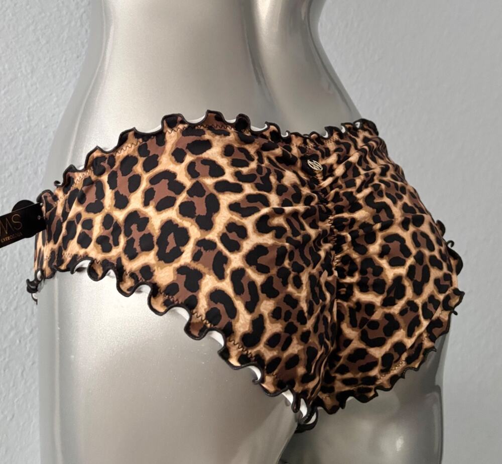 Victoria's Secret Nwt True Cat Ruched Ruffled Ruffle Cheeky Swim Bikini Bottom